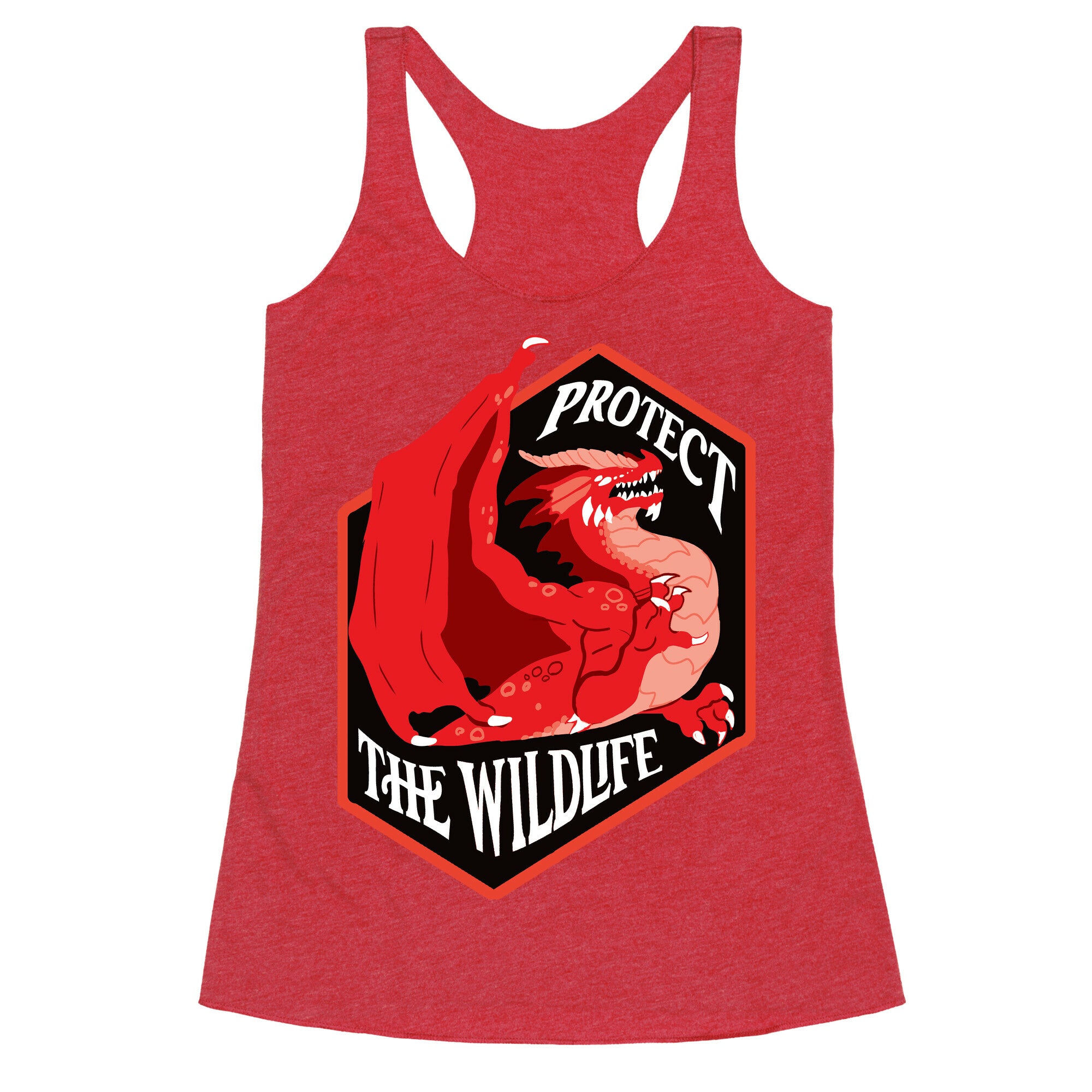 Protect The Wildlife Red Dragon Racerback Tank